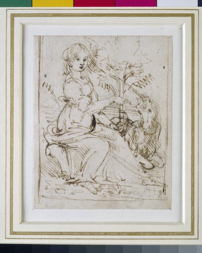 Dame mit Einhorn, ca. 1480 von Leonardo da Vinci